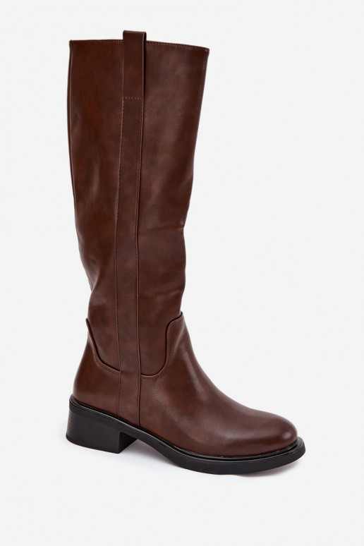 Damen Stiefel mit niedrigem Absatz in brauner Ausführung Averna