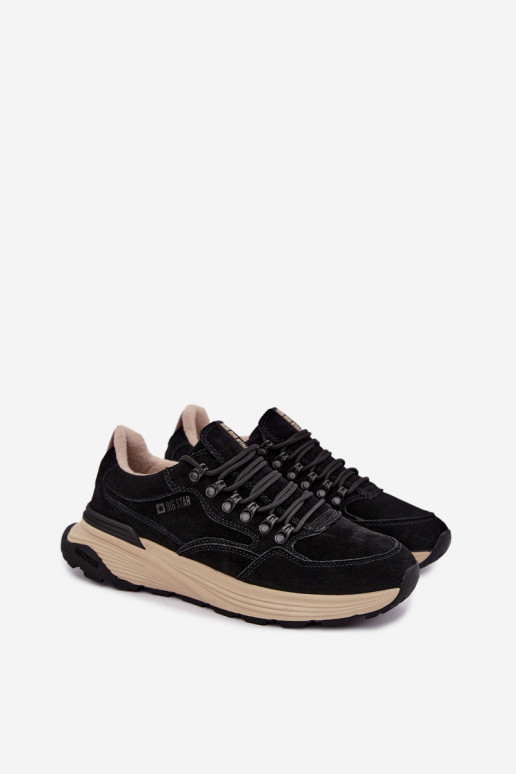 Herren-Sneaker aus Wildleder Big Star OO174321 schwarz