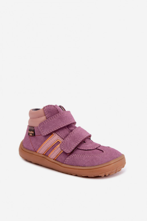 Kinder-Schuhe aus Kunstveloursleder Barefoot FRODDO G3110285-12 lila