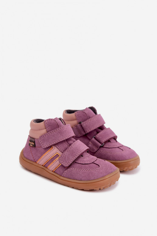 Kinder-Schuhe aus Kunstveloursleder Barefoot FRODDO G3110285-12 lila