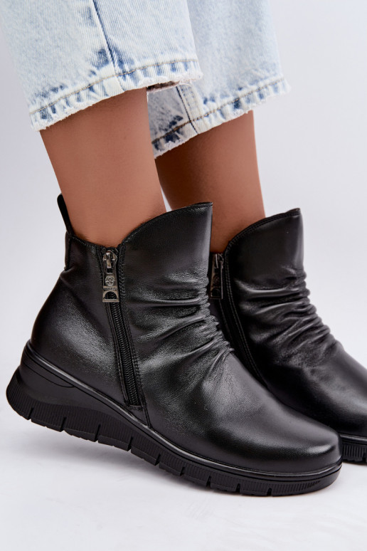 Wärmende Stiefeletten mit Plateau und Rüschen Vinceza 133117 schwarz