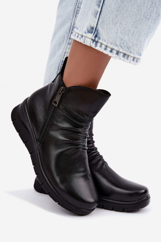 Wärmende Stiefeletten mit Plateau und Rüschen Vinceza 133117 schwarz