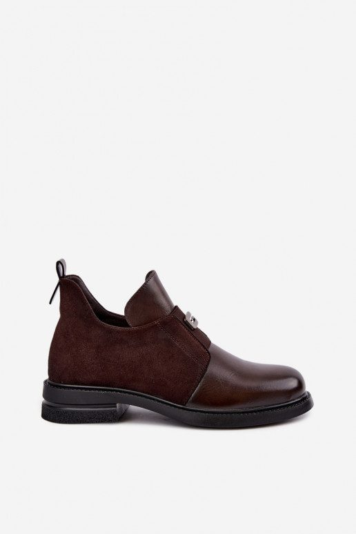 Damenstiefeletten mit breitem Absatz und Schlupfdesign Vinceza 58679 schokoladenfarben