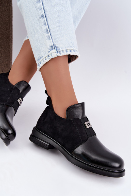 Damenstiefeletten mit breitem Absatz und Schlupfdesign Vinceza 58679 schwarz