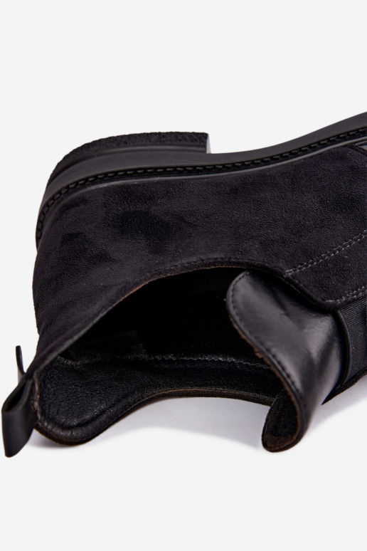 Damenstiefeletten mit breitem Absatz und Schlupfdesign Vinceza 58679 schwarz