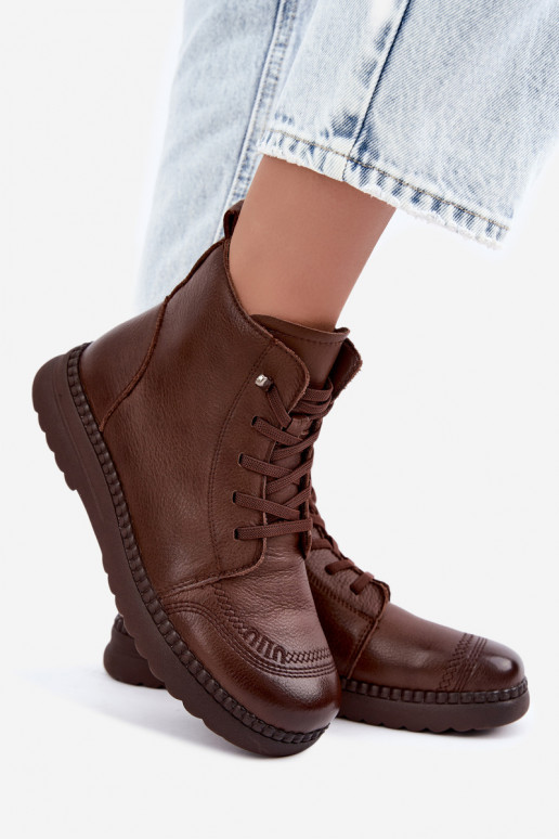 Wärmende Damenstiefeletten Vinceza 107249 braun