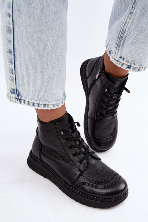 Wärmende Damenstiefeletten Vinceza 107249 schwarz