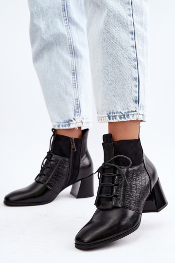Wärmende Stiefeletten mit Absatz Vinceza 5867 schwarz 2