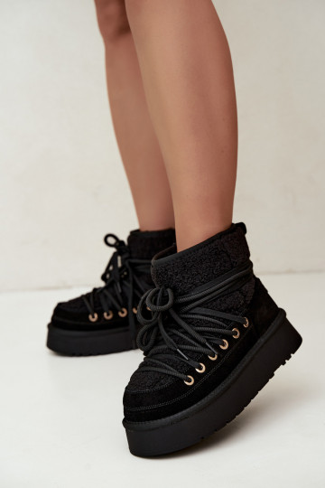 Haut aus INildleder Schneestiefel mit Pelzmantel D&A GR62-6021 schZuarze Farbe 2