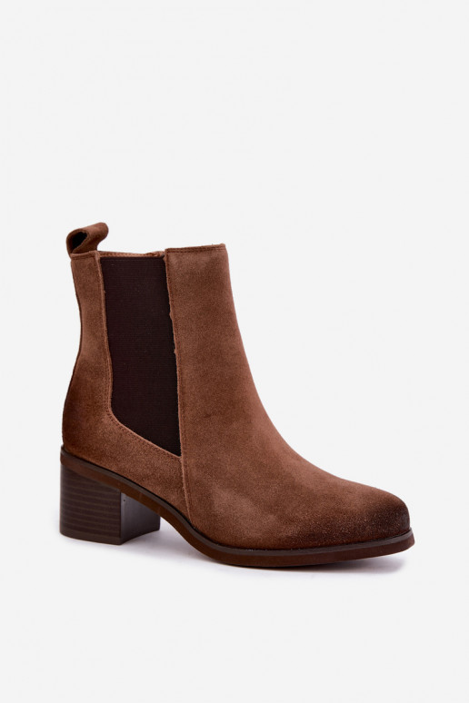 Stylische wärmende Stiefeletten aus Kunstveloursleder Klocke Vinceza 133105 braun
