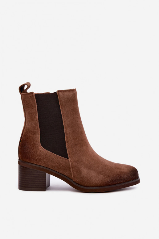 Stylische wärmende Stiefeletten aus Kunstveloursleder Klocke Vinceza 133105 braun