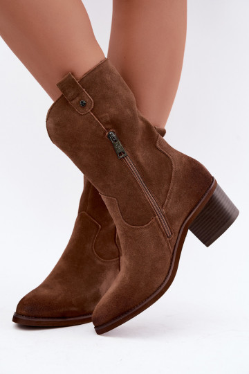 gefütterte Cowboy-Stiefeletten mit Absätzen Vinceza 133106 in braun 2