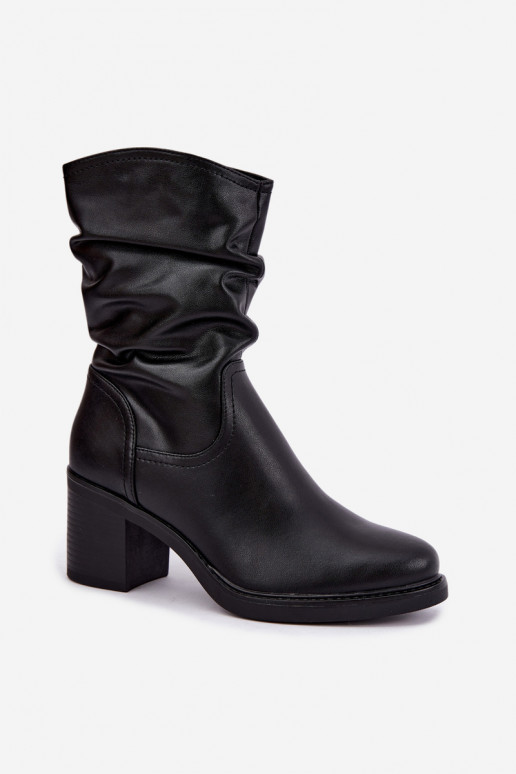 gefütterte Stiefeletten mit Rüschen und Absätzen Sergio Leone BT-60 in schwarz