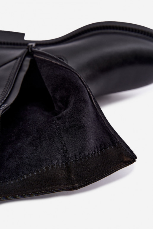 gefütterte zerknitterte Stiefeletten mit breiten Absätzen Sergio Leone BT-08 in schwarz