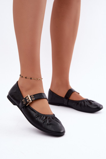 Balletschuhe mit Rüschen und Riemen in Schwarz Irelissa 2
