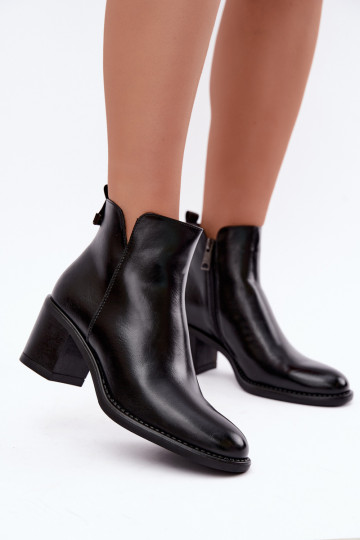 Wärmende Stiefeletten mit Absätzen in schwarzer Farbe Vinceza 58650 2