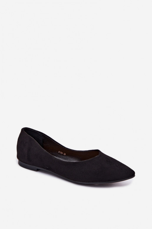 Schwarze Ballerinas aus Kunstveloursleder Lelisa