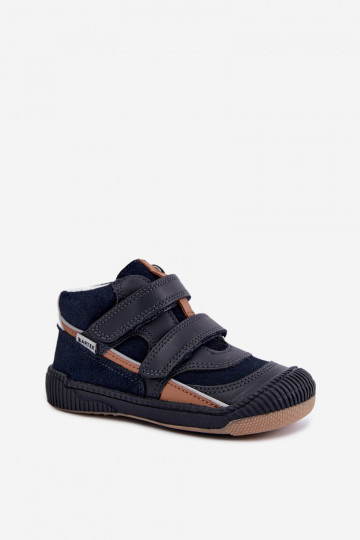 Dunkelblaue Leder-Kinderschuhe Bartek 8631676