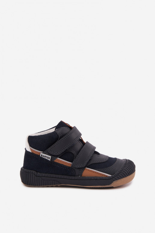 Dunkelblaue Leder-Kinderschuhe Bartek 8631676