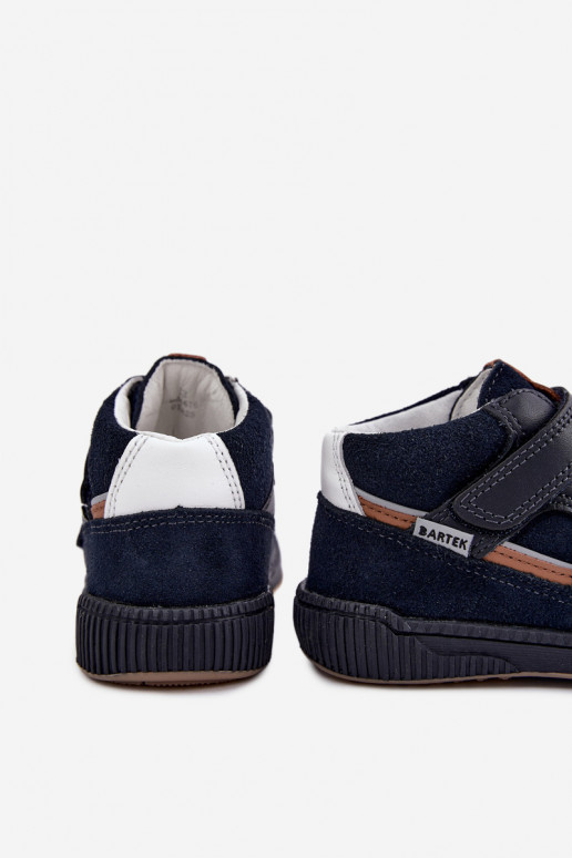 Dunkelblaue Leder-Kinderschuhe Bartek 8631676