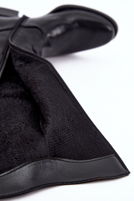 Warme schwarze kniehohe Stiefel Ilorelia