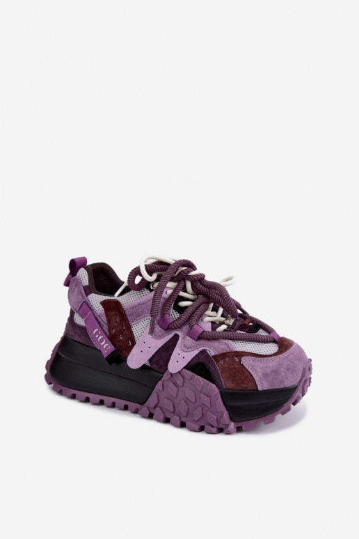 Lila Kunstveloursleder-Sneaker mit Plattform GOE UU2N4016