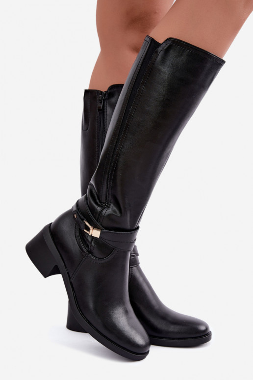 Haut sich Zuarm laufen Stiefel Klocke mit verzierten Absätzen Sergio Leone KZ-13 schZuarze Farbe