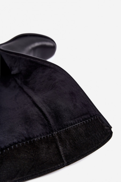 Warmes Leder-Kniehohe Stiefel mit dekorierten Absätzen Sergio Leone KZ-13 schwarz