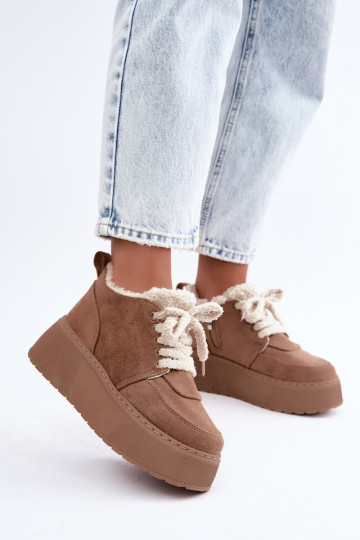 Damen Schneestiefel mit Plattform und Fell Luma sand 2