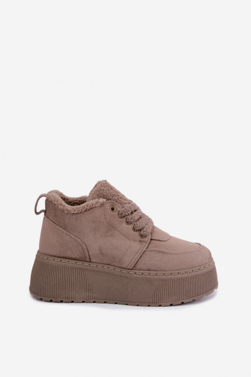 Damen Schneestiefel mit Plattform und Fell Luma ton
