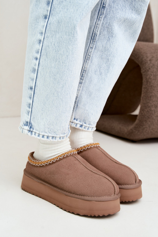Kunstveloursleder Schneestiefel mit dekorativem Streifen Vinceza 97972 sand