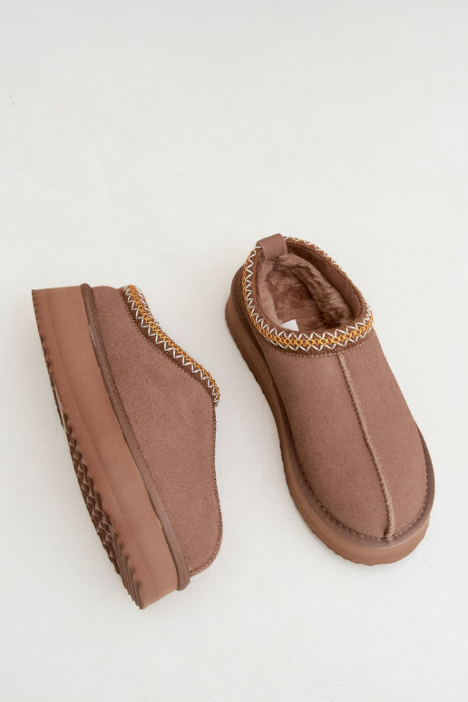 Kunstveloursleder Schneestiefel mit dekorativem Streifen Vinceza 97972 sand
