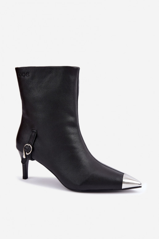 Haut sich Zuarm laufen Stiefel mit dünnen Absätzen GOE UU2N4226 schZuarze Farbe