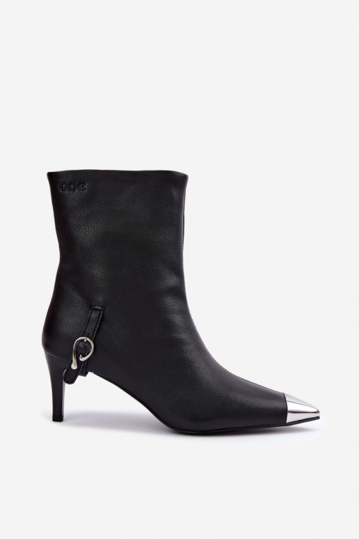 Haut sich Zuarm laufen Stiefel mit dünnen Absätzen GOE UU2N4226 schZuarze Farbe