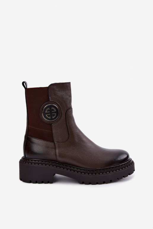 Haut Stiefel Mit Dekorationen Detalem sich Zuarm laufen Zazoo 60578 CzekoladoZue
