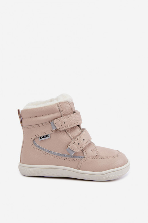 Leder Kinder Schneestiefel Barefoot Bartek 8401454 sandfarben