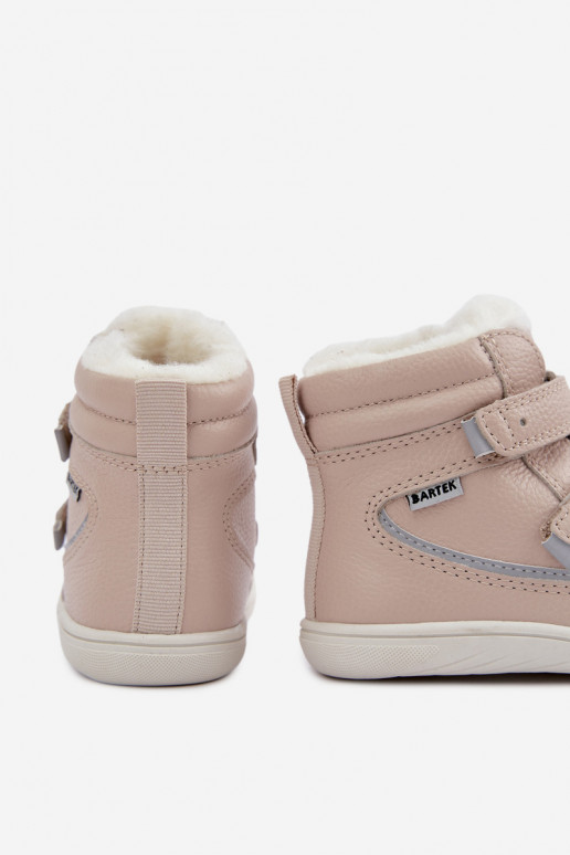 Leder Kinder Schneestiefel Barefoot Bartek 8401454 sandfarben