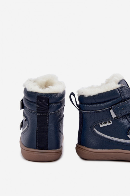 Leder Kinder Schneestiefel Barefoot Bartek 8401456 dunkelblau