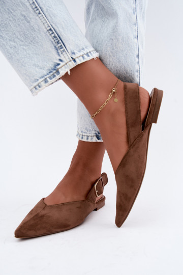 Damen Ballerinas mit Schnallen in brauner Farbe Tanelia 2