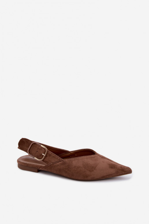 Damen Ballerinas mit Schnallen in brauner Farbe Tanelia