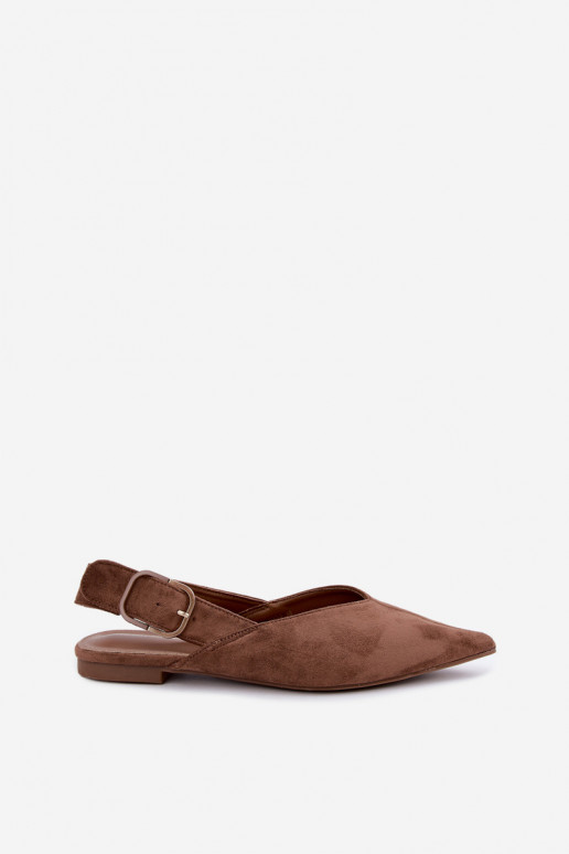 Damen Ballerinas mit Schnallen in brauner Farbe Tanelia