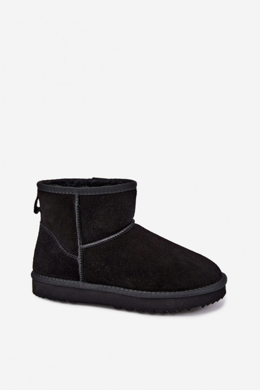 Haut aus INildleder Schneestiefel sich Zuarm laufen mit Fell innen schZuarze Farbe Amandine