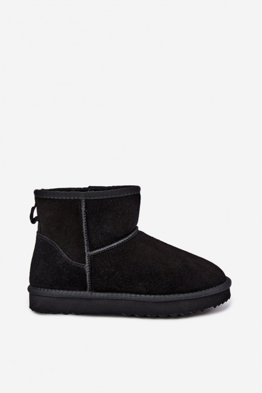 Haut aus INildleder Schneestiefel sich Zuarm laufen mit Fell innen schZuarze Farbe Amandine