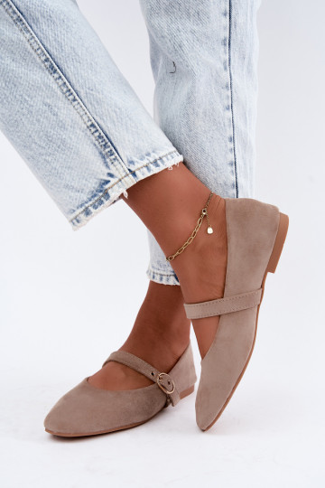 Ballerinas im Mary Jane Stil in Sandfarbe Nolenne 2