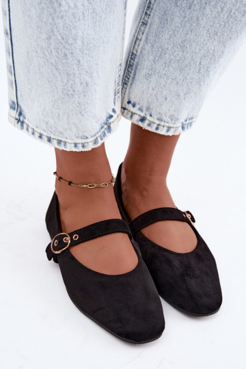 Ballerinas im Mary Jane Stil in schwarzer Farbe Nolenne