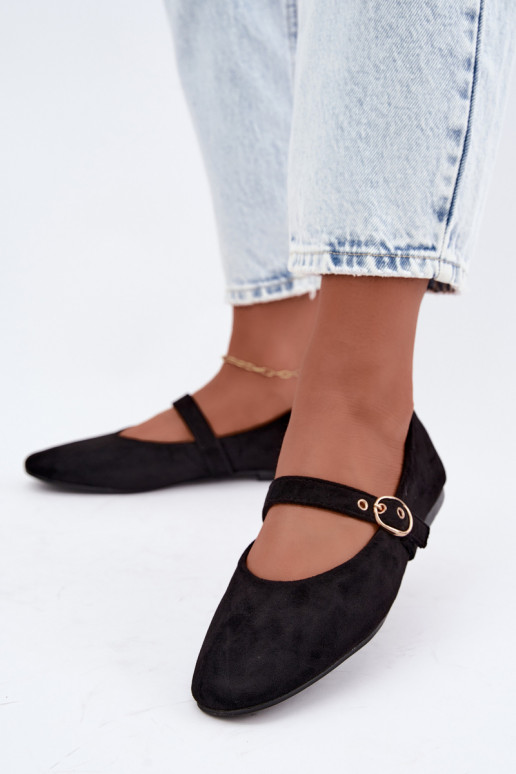 Ballerinas im Mary Jane Stil in schwarzer Farbe Nolenne