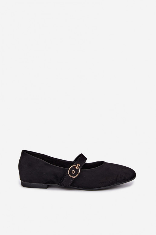 Ballerinas im Mary Jane Stil in schwarzer Farbe Nolenne