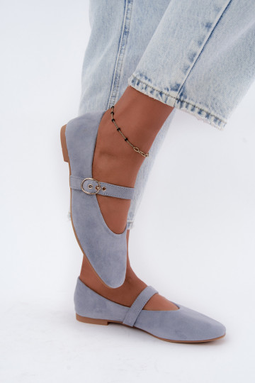 Ballerinas im Mary Jane Stil in blauer Farbe Nolenne