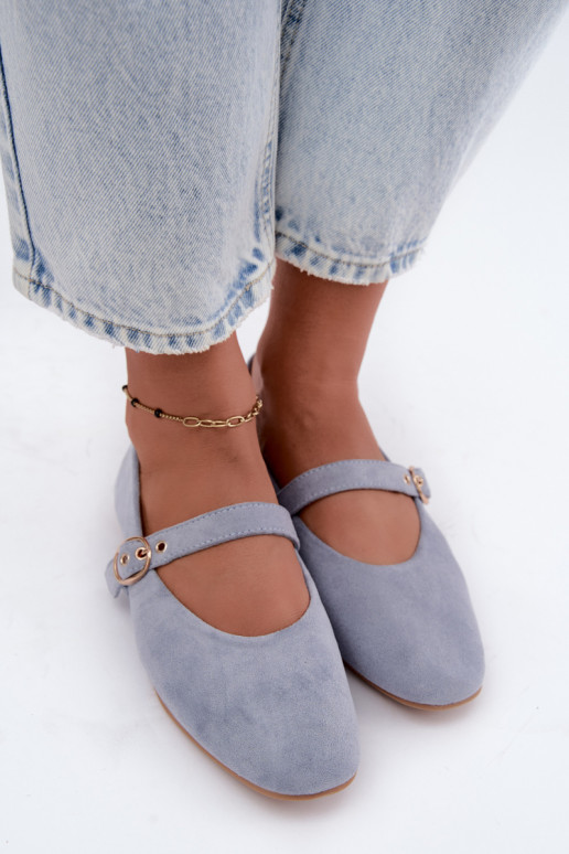 Ballerinas im Mary Jane Stil in blauer Farbe Nolenne