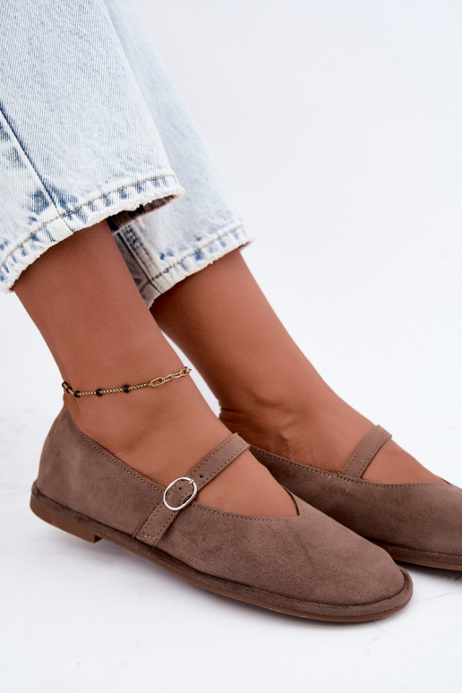 Barefoot Ballerinas mit Riemen in Lehmfarbe Rhoselle